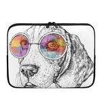Hipster Beagle With Glasses Print Laptop Sleeve