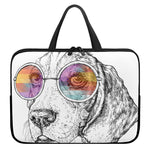 Hipster Beagle With Glasses Print Laptop Sleeve With Handle