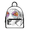 Hipster Beagle With Glasses Print Leather Backpack