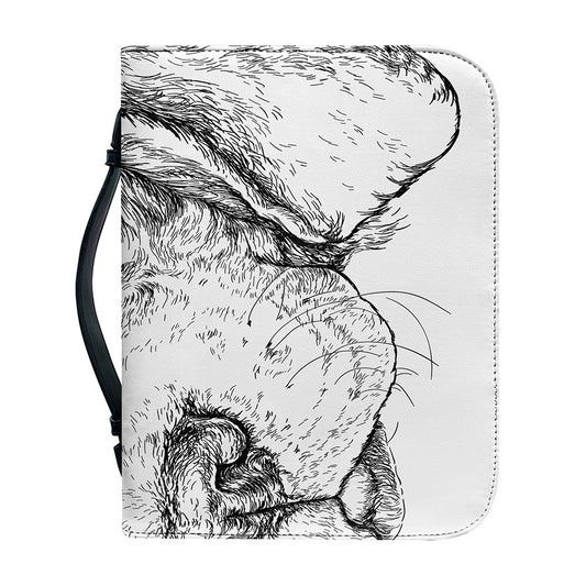 Hipster Beagle With Glasses Print Leather Bible Cover