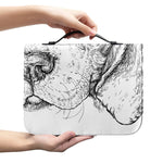 Hipster Beagle With Glasses Print Leather Bible Cover