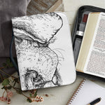 Hipster Beagle With Glasses Print Leather Bible Cover