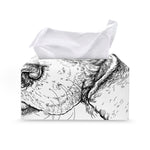 Hipster Beagle With Glasses Print Leather Tissue Box Cover