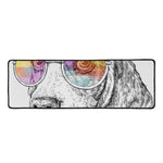 Hipster Beagle With Glasses Print Long Kitchen Mat