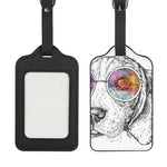 Hipster Beagle With Glasses Print Luggage Tag