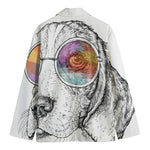 Hipster Beagle With Glasses Print Men's Blazer