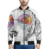 Hipster Beagle With Glasses Print Men's Bomber Jacket