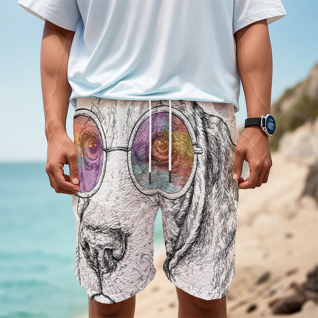 Hipster Beagle With Glasses Print Men's Cargo Shorts