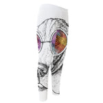 Hipster Beagle With Glasses Print Men's Compression Pants