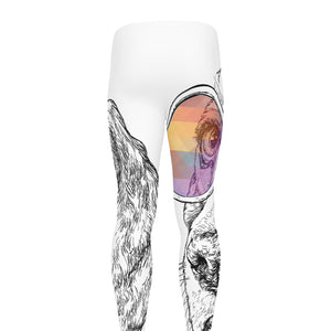 Hipster Beagle With Glasses Print Men's leggings