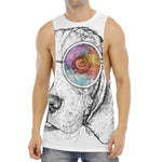 Hipster Beagle With Glasses Print Men's Muscle Tank Top