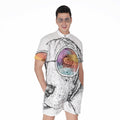 Hipster Beagle With Glasses Print Men's Romper