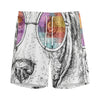 Hipster Beagle With Glasses Print Men's Sports Shorts