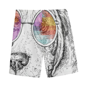 Hipster Beagle With Glasses Print Men's Sports Shorts