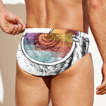 Hipster Beagle With Glasses Print Men's Swim Briefs