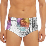 Hipster Beagle With Glasses Print Men's Triangle Swim Briefs