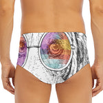 Hipster Beagle With Glasses Print Men's Triangle Swim Briefs