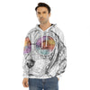 Hipster Beagle With Glasses Print Men's Velvet Pullover Hoodie