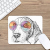 Hipster Beagle With Glasses Print Mouse Pad