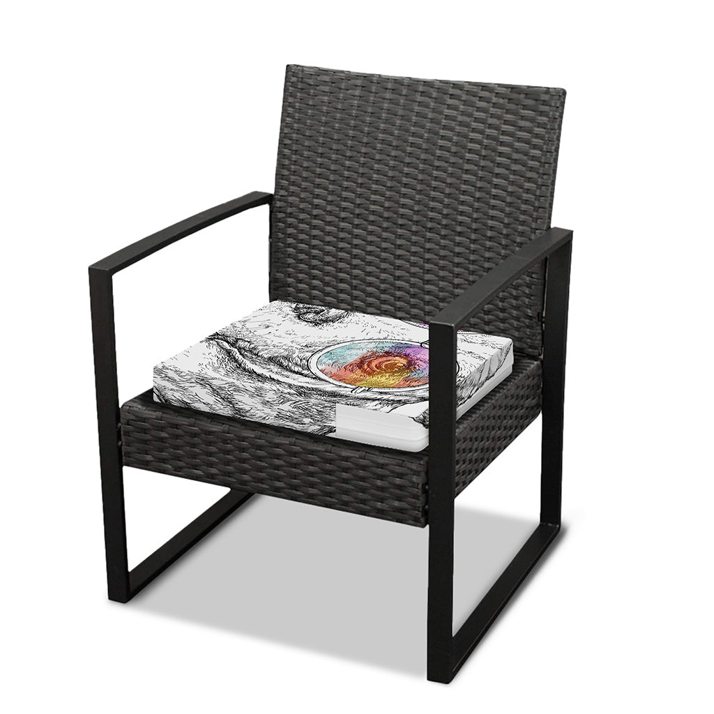 Hipster Beagle With Glasses Print Outdoor Seat Cushion Cover