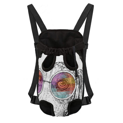 Hipster Beagle With Glasses Print Pet Carrier Backpack
