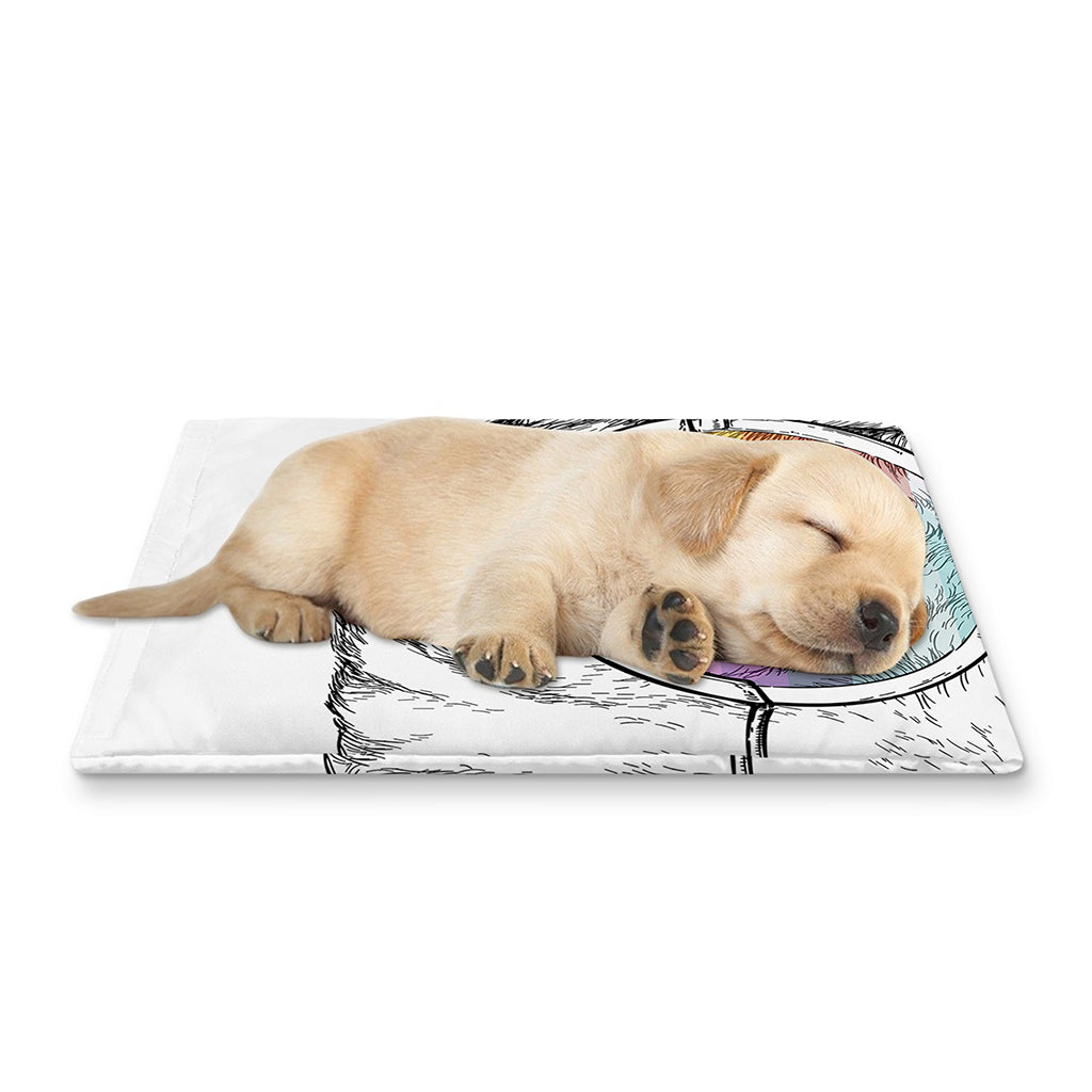 Hipster Beagle With Glasses Print Pet Cooling Mat Cover