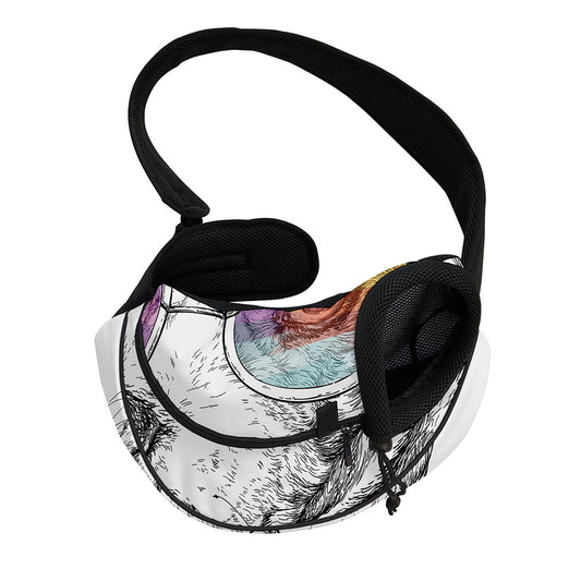 Hipster Beagle With Glasses Print Pet Sling Carrier