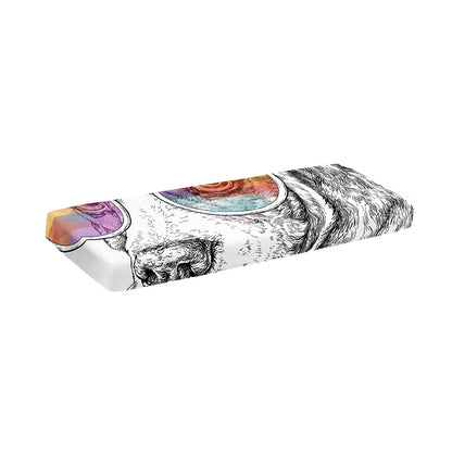 Hipster Beagle With Glasses Print Piano Keyboard Cover