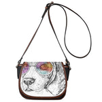 Hipster Beagle With Glasses Print Saddle Bag