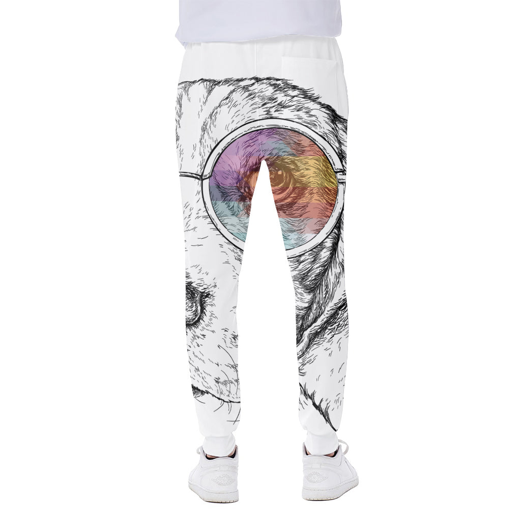 Hipster Beagle With Glasses Print Scuba Joggers