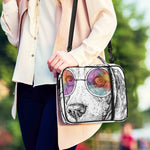 Hipster Beagle With Glasses Print Shoulder Strap Bible Bag