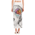 Hipster Beagle With Glasses Print Side Slit Maxi Skirt