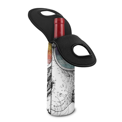 Hipster Beagle With Glasses Print Single Neoprene Wine Tote