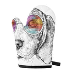Hipster Beagle With Glasses Print Single Oven Mitt
