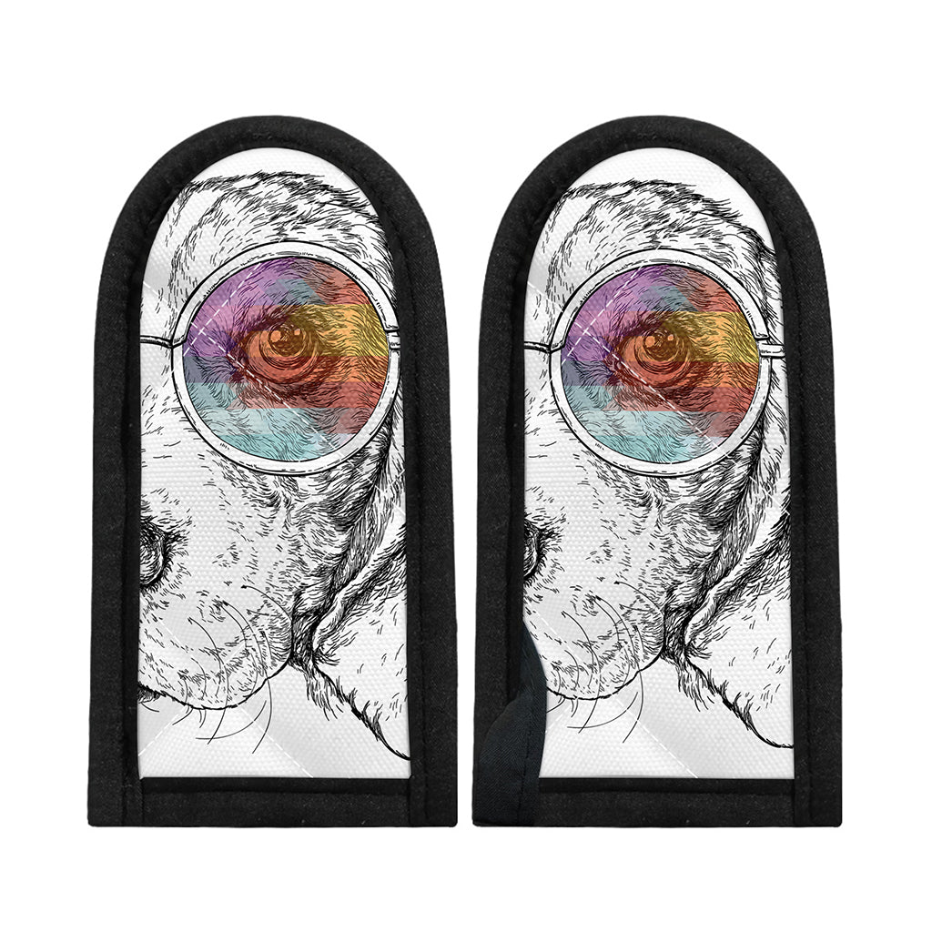 Hipster Beagle With Glasses Print Skillet Handle Cover