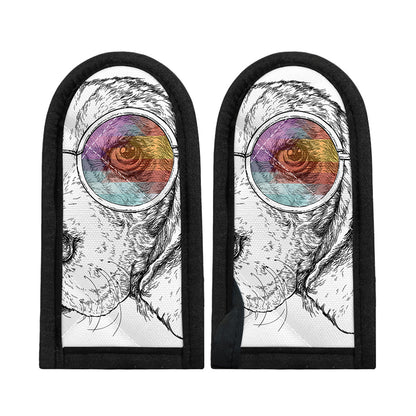 Hipster Beagle With Glasses Print Skillet Handle Cover