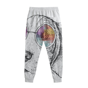 Hipster Beagle With Glasses Print Sweatpants