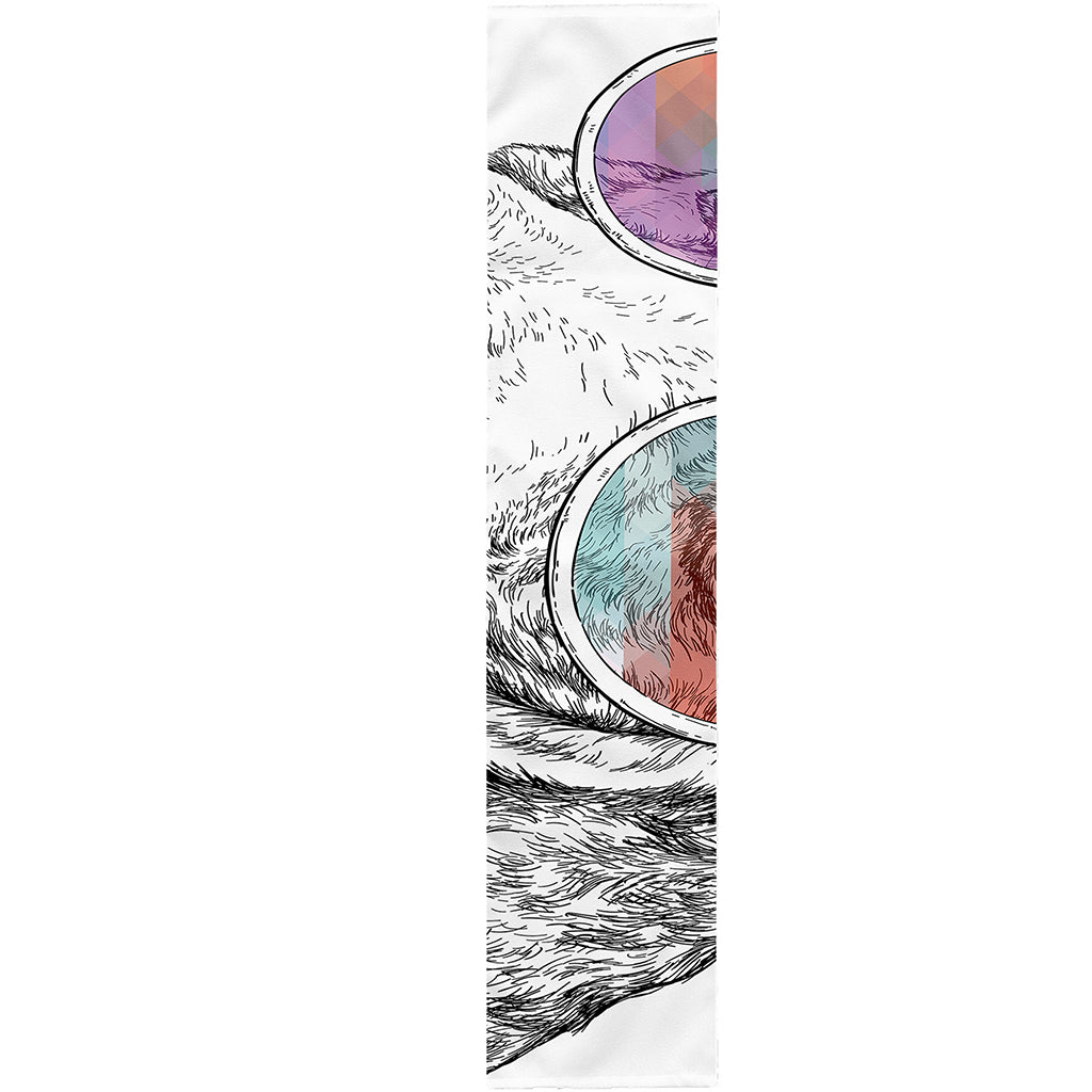 Hipster Beagle With Glasses Print Table Runner