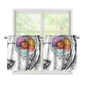 Hipster Beagle With Glasses Print Tier Curtains