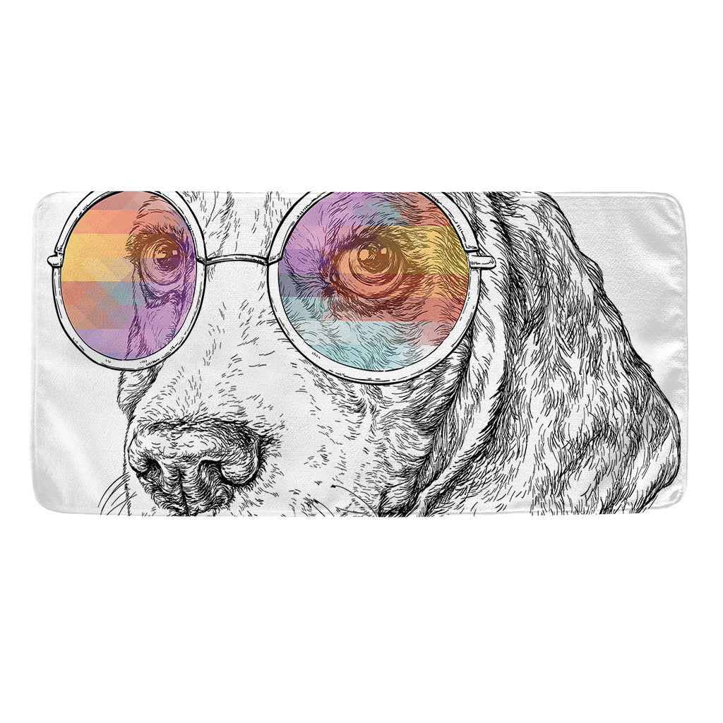 Hipster Beagle With Glasses Print Towel