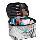 Hipster Beagle With Glasses Print Travel Makeup Bag