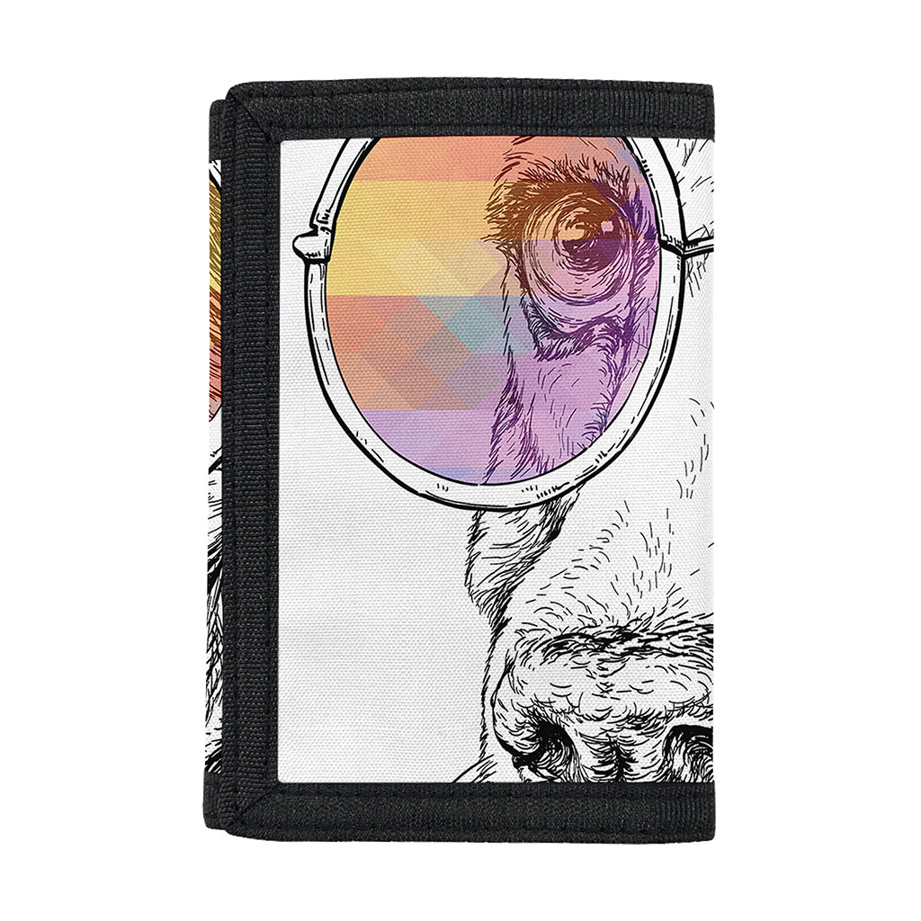 Hipster Beagle With Glasses Print Trifold Wallet