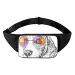 Hipster Beagle With Glasses Print Waist Bag