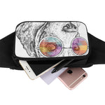 Hipster Beagle With Glasses Print Waist Bag