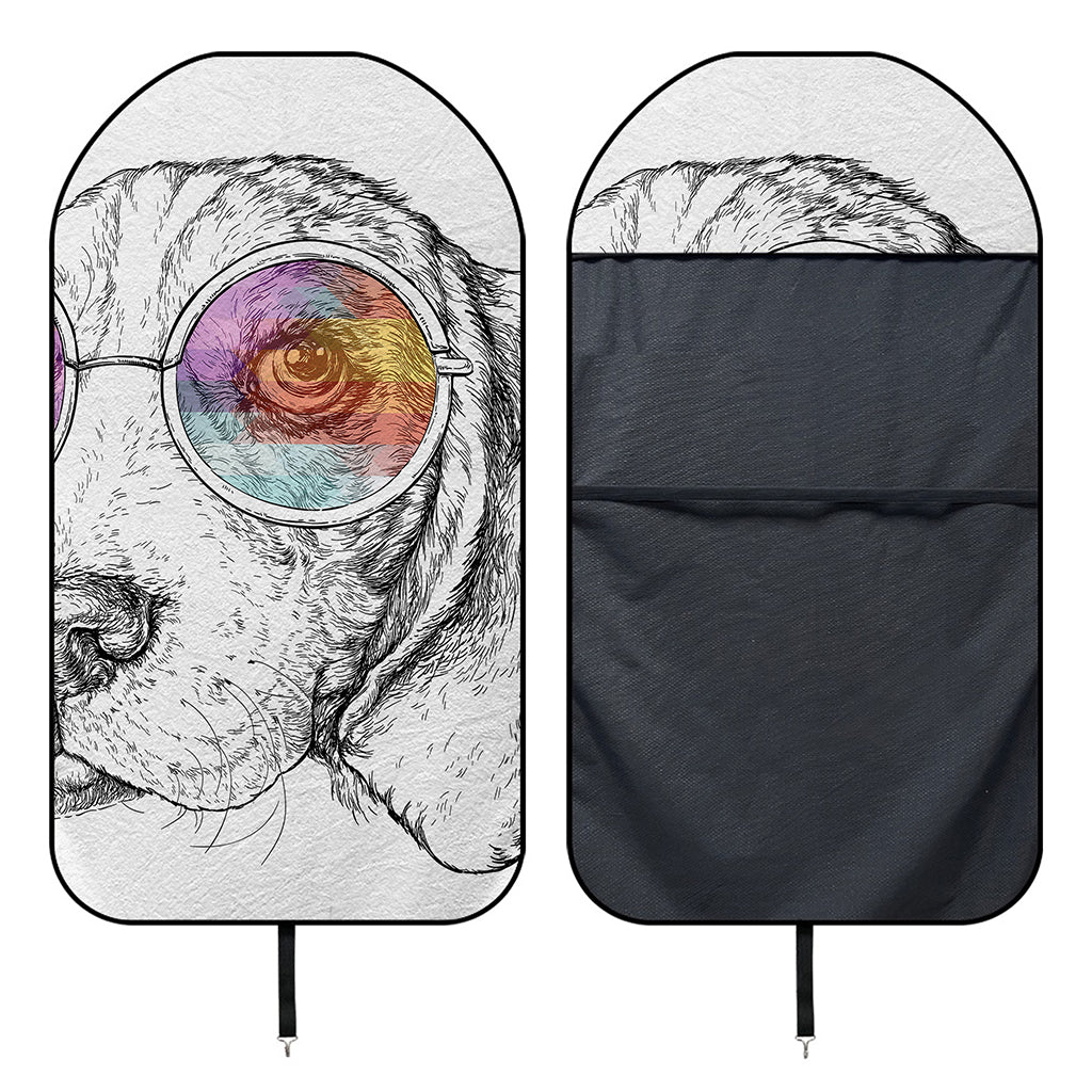 Hipster Beagle With Glasses Print Waterproof Car Seat Cover