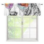 Hipster Beagle With Glasses Print Window Valance