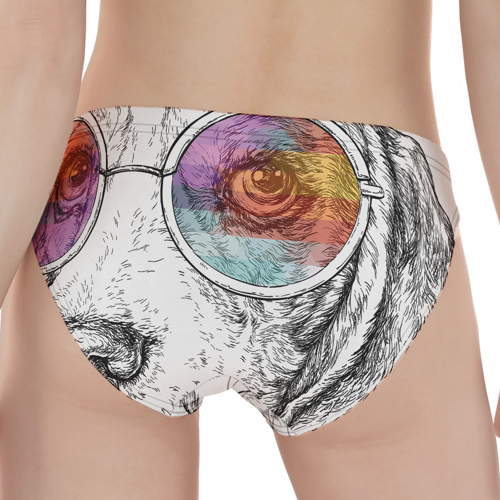 Hipster Beagle With Glasses Print Women's Panties