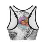 Hipster Beagle With Glasses Print Women's Sports Bra