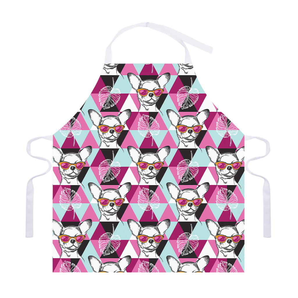 Hipster Chihuahua Pattern Print Adjustable Apron