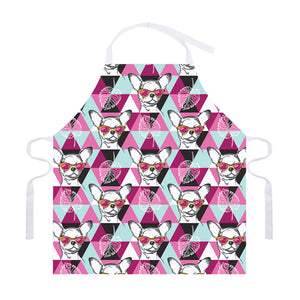 Hipster Chihuahua Pattern Print Adjustable Apron